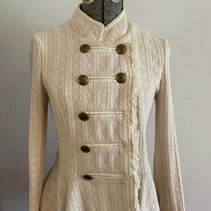 Cream Free People Peplum Jacket Sz 4